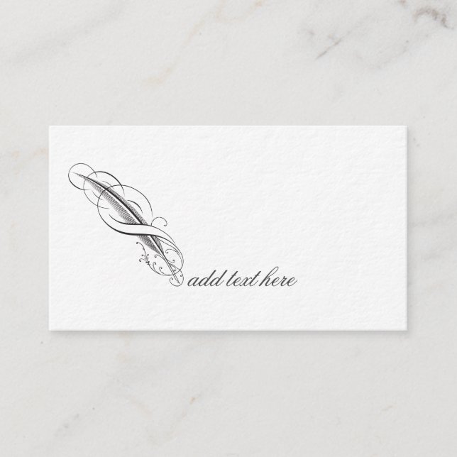 Feather Quill Author Writer Editor Publishing  Visitenkarte (Vorderseite)