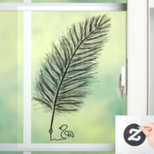 Feather Quill die Stimme der Gedanken und Emotione Fensteraufkleber