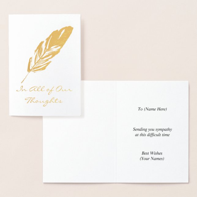 Feather Quill Motif - Alle unsere Gedanken oder ei Folienkarte (Anzeige)
