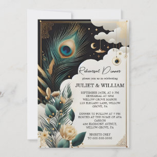 Feather Rustic Sky Cloud Peacock Probe Dinner Einladung
