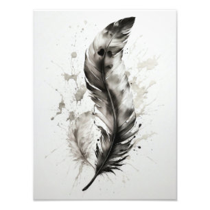 Feather - Schwarzweiß Fotodruck
