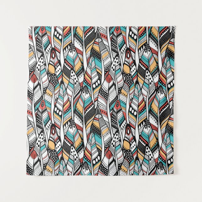 Feather seamless pattern wandteppich (Vorderseite)