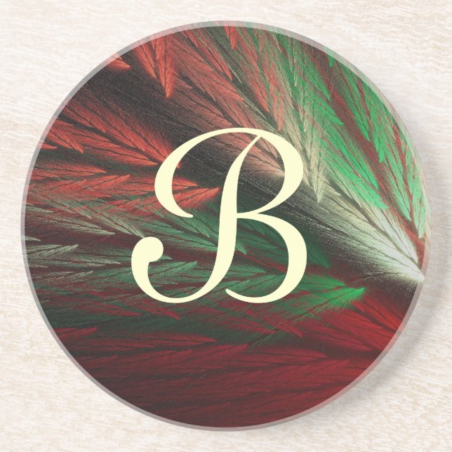 Feather Series-2-Red Green Untersetzer - 1 Farbton (Vorne)