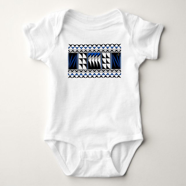 Feather Sessings in Blue Baby Strampler (Vorderseite)