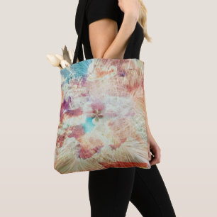 Feather Snowflake Sky Clouds Galaxy Lila Blush Tasche
