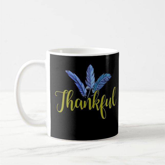 Feather Thanksgivi dankbar gesegnet Kaffeetasse (Links)
