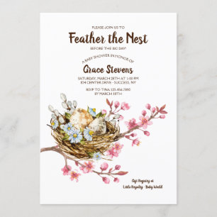 Feather the Nest Baby shower Invitation