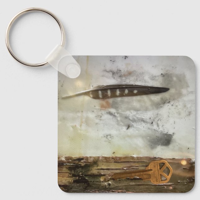 Feather und Key-Schlüsselanhänger Schlüsselanhänger (Vorderseite)