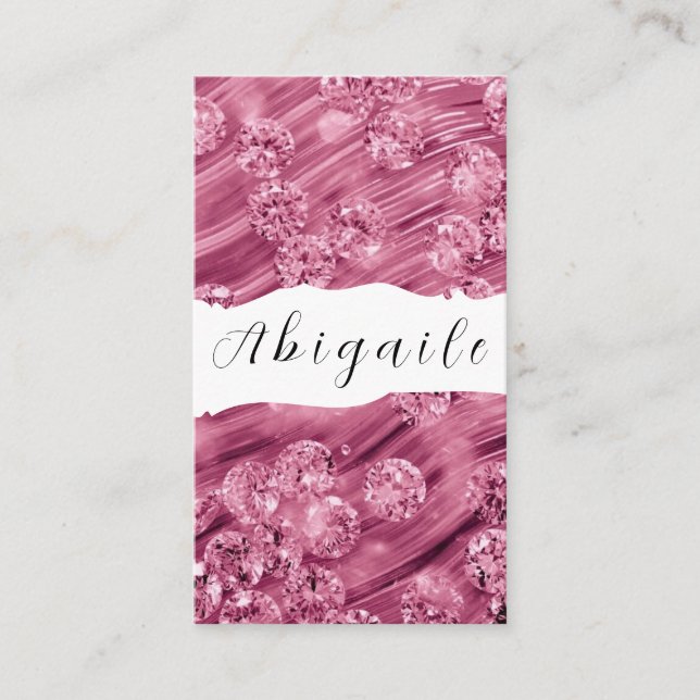 Feather Vector Nahtlose Vintage Diamanten Visitenkarte (Vorderseite)