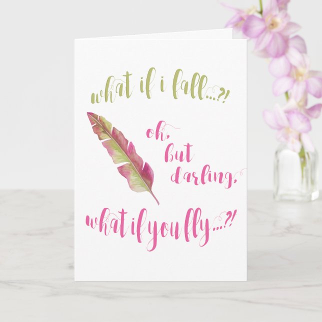 Feather - Was ist, wenn ich falle? Förderung Karte (Orchidee)