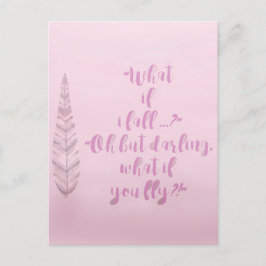 Feather - Was ist, wenn ich falle? Inspirationskar Postkarte