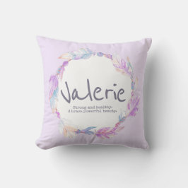 Feather Wasserfarbe Name bedeutet Valerie Kissen