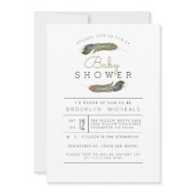 Feather Watercolor Babydusche