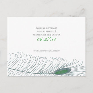 Feather Wedding II Ankündigungspostkarte