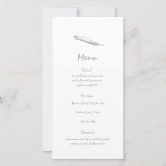 Feather Wedding Menu