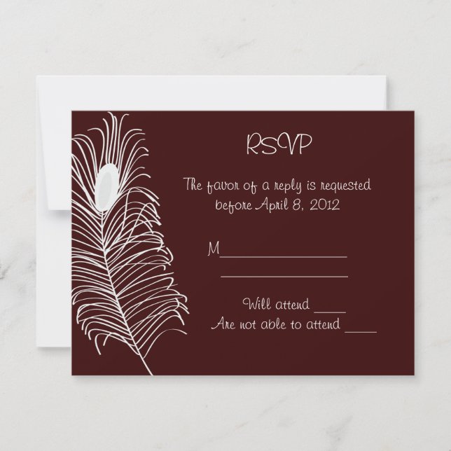 Feather Wedding RSVP Card (Vorderseite)