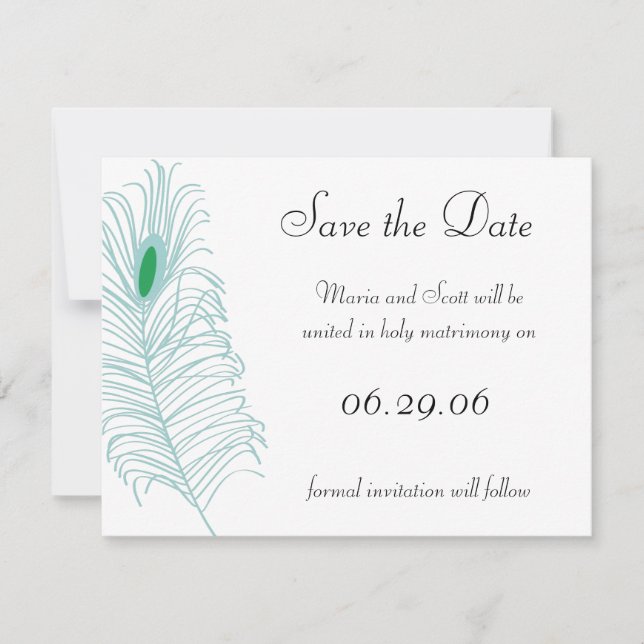Feather Wedding Save The Date (Vorderseite)
