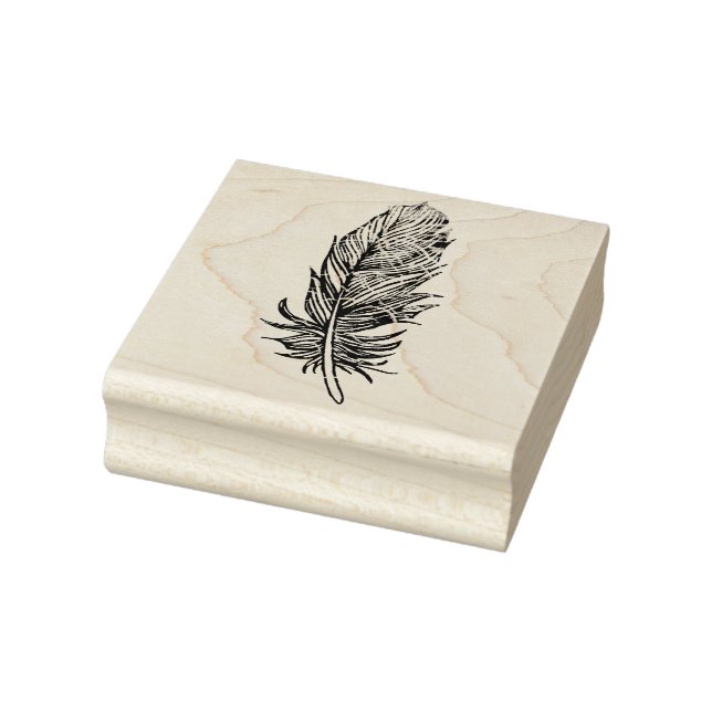 Feather Wood Art Briefmarke Gummistempel (Stempel)