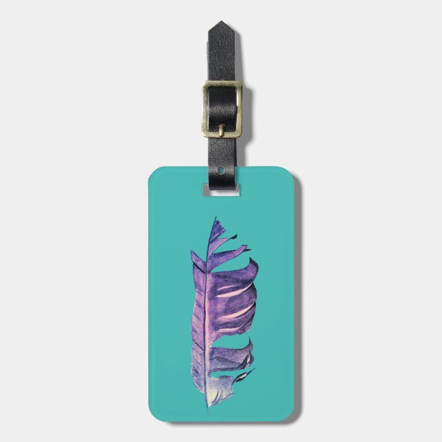 Feather zeichne originelle Kunstillustrierung Gepäckanhänger (Vorderseite vertikal)