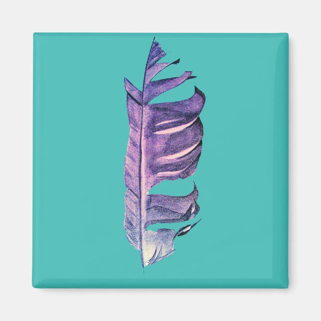Feather zeichne originelle Kunstillustrierung Magnet (Vorne)
