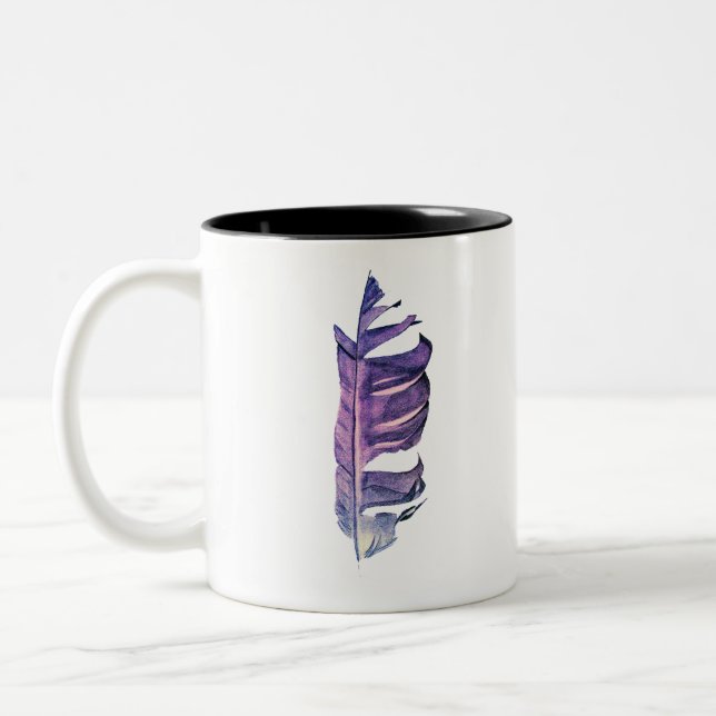 Feather zeichne originelle Kunstillustrierung Zweifarbige Tasse (Links)