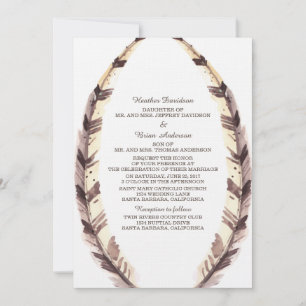 Feathered Border Wedding Einladung