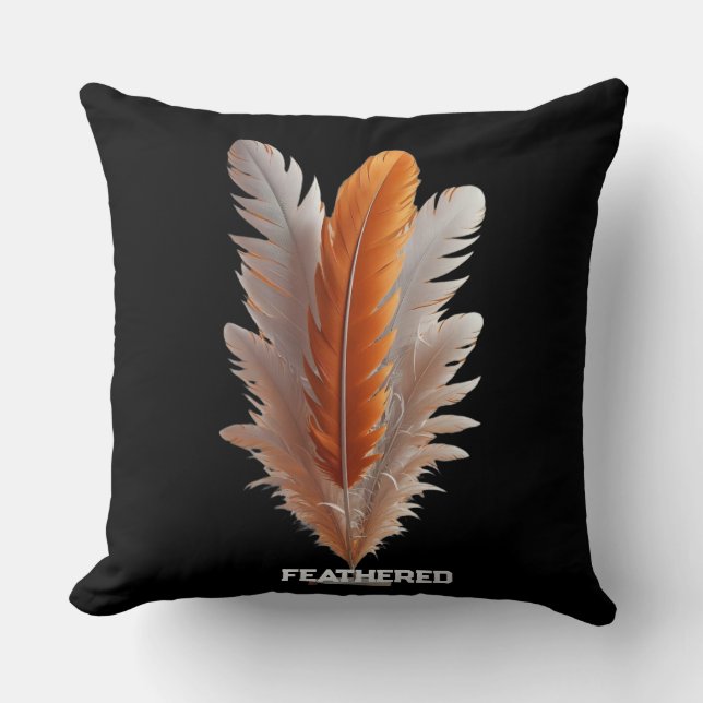 Feathered Duality Balance of Light Amber & Ivory S Kissen (Vorderseite)
