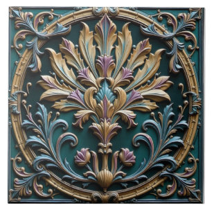 Feathered Floral Medallion Fliese