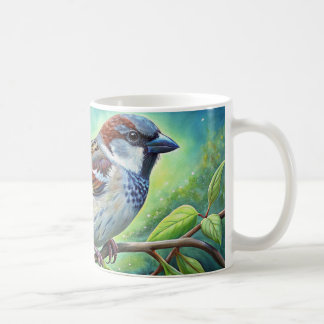 Feathered Friend: House Sparrow Keramik Tasse