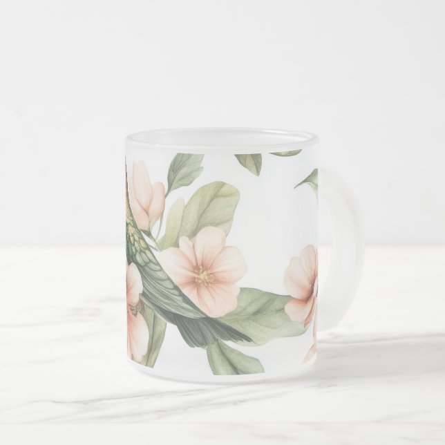 Feathered Friend Milk Glass Mattglastasse (VorderseiteRechts)