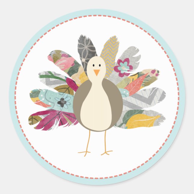 Feathered Friend Türkei Stickers (Vorderseite)