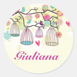 Feathered Friends Round Sticker