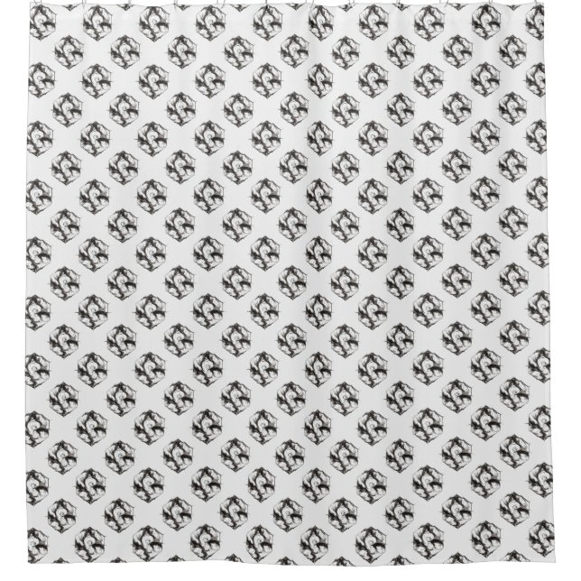 Feathered Hex Elegance Duschvorhang (Vorderseite)