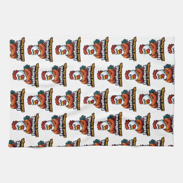 Feathered, Loud. in charge. Roster quote Geschirrtuch (Horizontal)