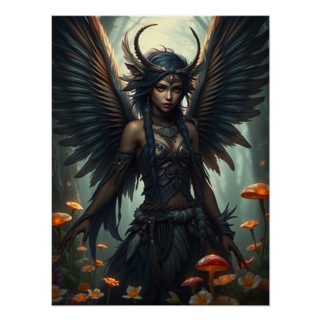 Feathered Warrior Fairy Art Poster (Vorderseite)