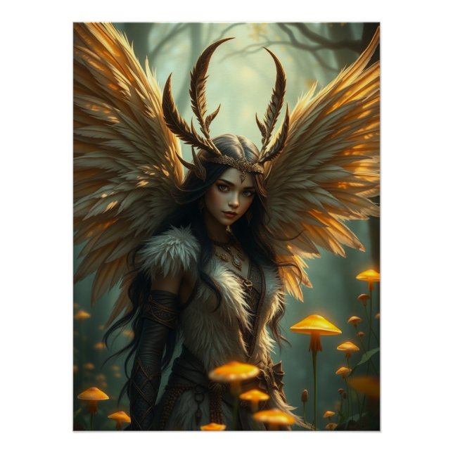Feathered Warrior Fairy Art Poster (Vorderseite)