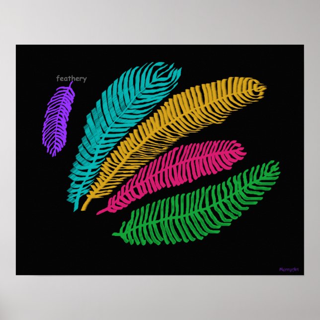 Featherische originelle Kunstfarben Poster (Vorne)