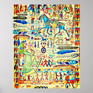 Feathers and Warriors pattern Poster
