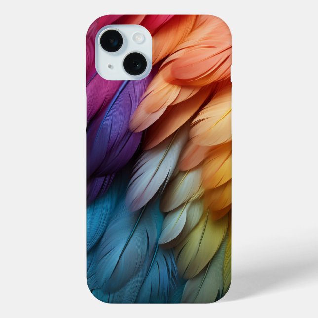 Feathers Blue Orange Lila Case-Mate iPhone Hülle (Rückseite)