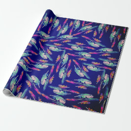 Feathers boho color geschenkpapier
