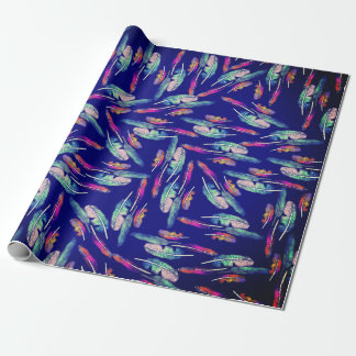 Feathers boho color geschenkpapier