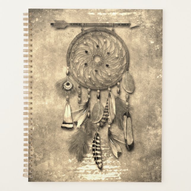 Feathers Dreamcatcher | Boho Grunge Style Planer (Vorderseite)
