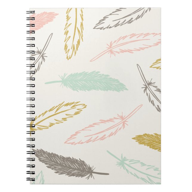 Feathers Falling Journal - Elfenbein Notizblock (Vorderseite)