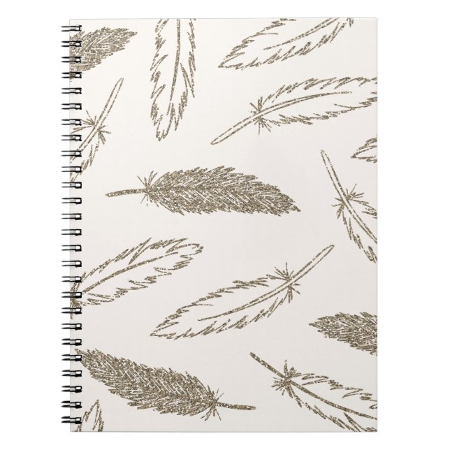 Feathers Falling Journal - Glitzer Notizblock (Vorderseite)
