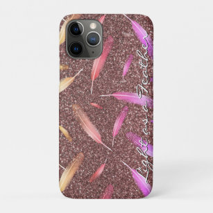 Feathers Glitzer Rose Gold Rosa Case-Mate iPhone Hülle