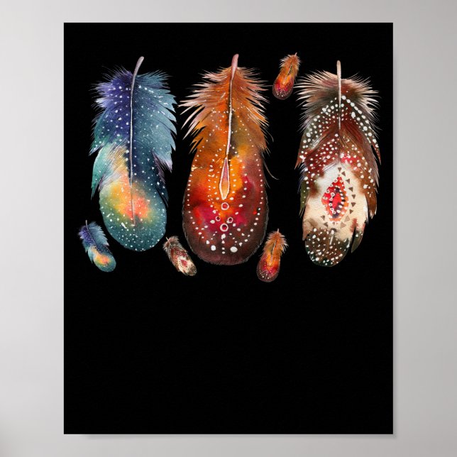 Feathers Indian Native Pride Indigenous Poster (Vorne)
