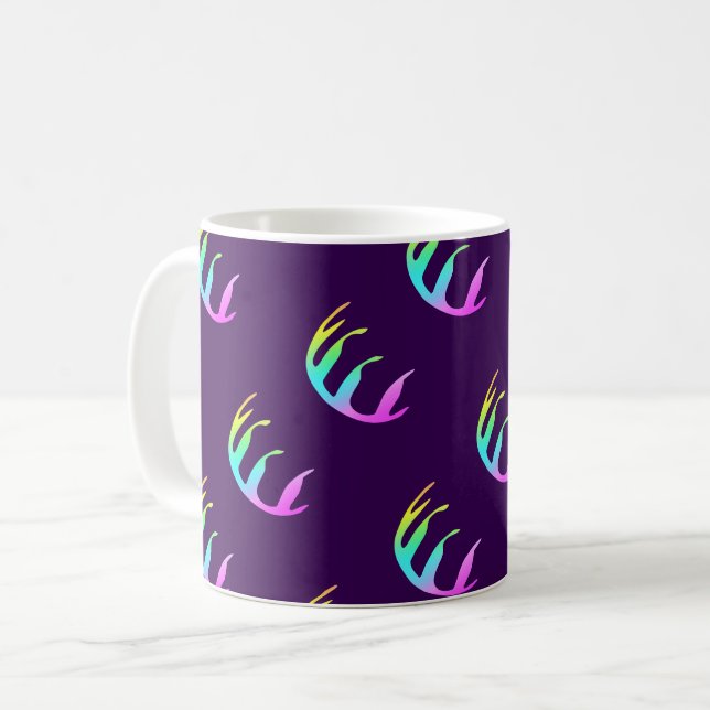 Feathers Lila Kaffeetasse (Vorderseite Links)