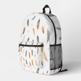 Feathers Luxury Trendy Boho Collection Bedruckter Rucksack