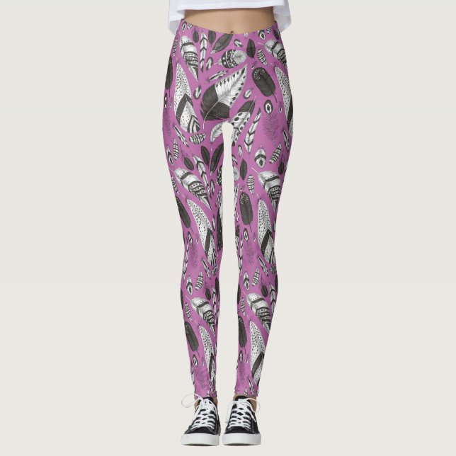 Feathers-Muster Leggings (Vorderseite)