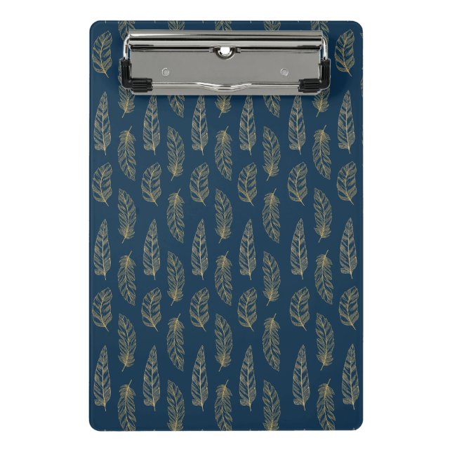 Feathers-Muster Mini Klemmbrett (Vorderseite)
